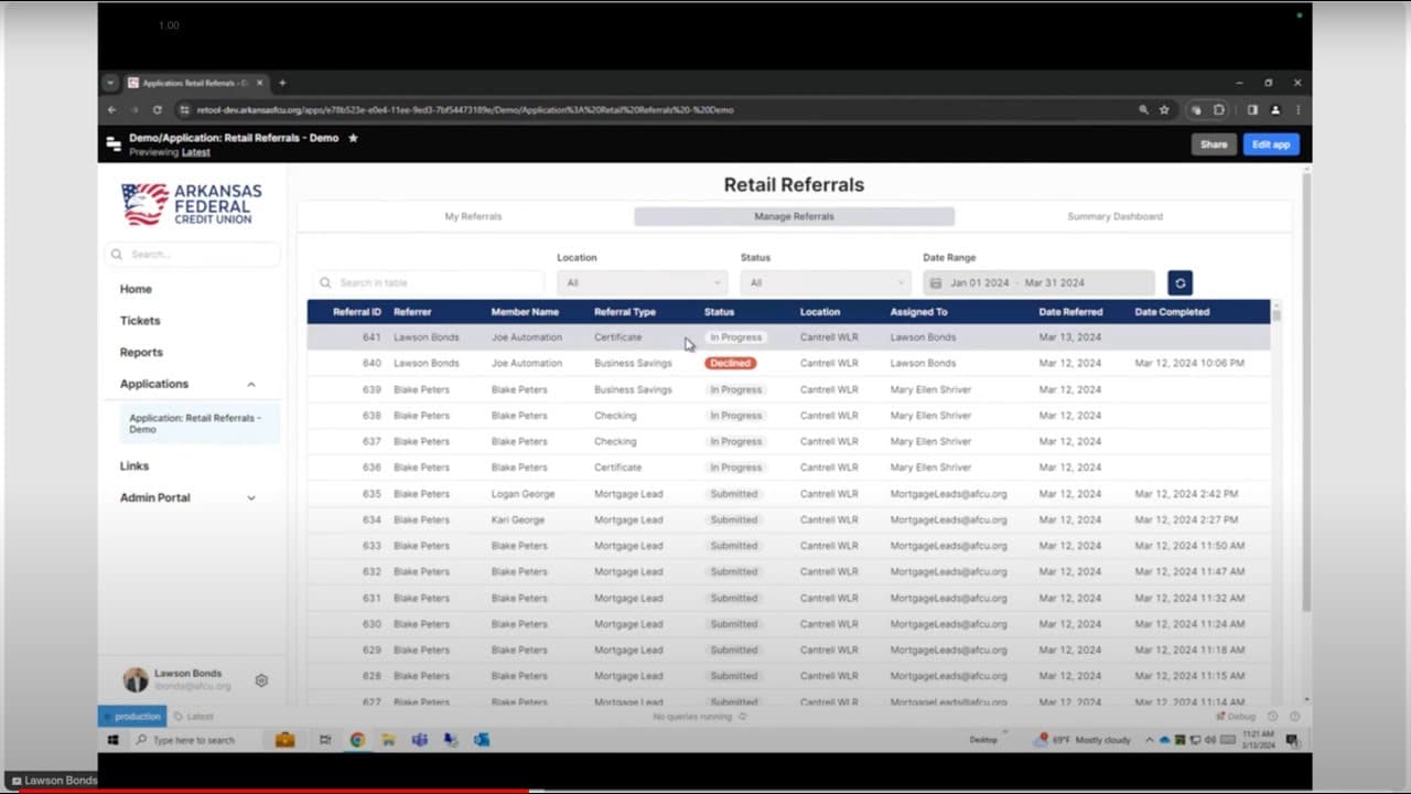 Modernizing financial operations with secure internal tools