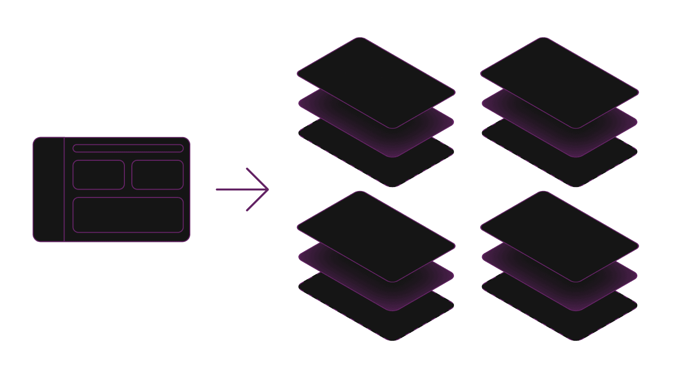 A conceptual illustration of app generation